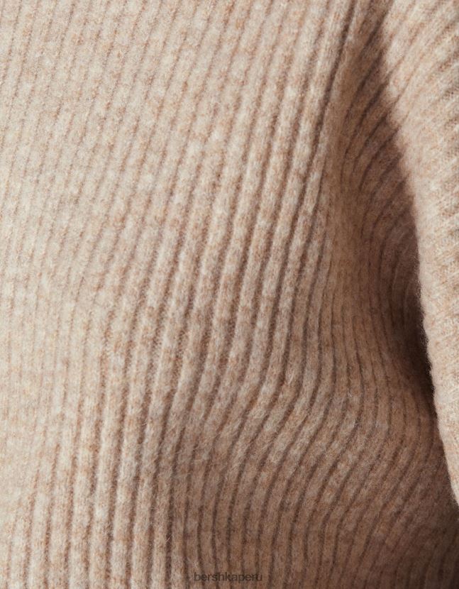 arena Bershka mujer suéter de canalé con cuello alto 806J6B1005