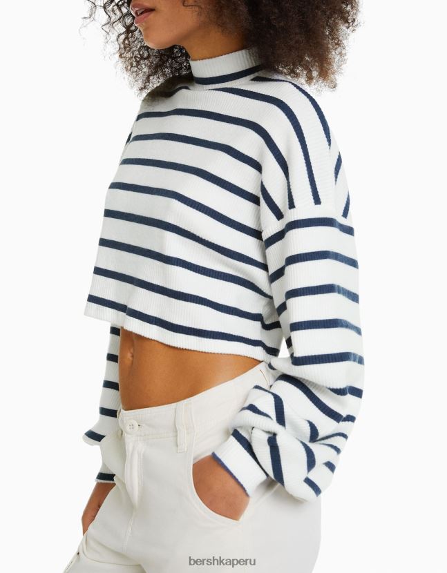 blanquecino Bershka mujer suéter corto 806J6B1035