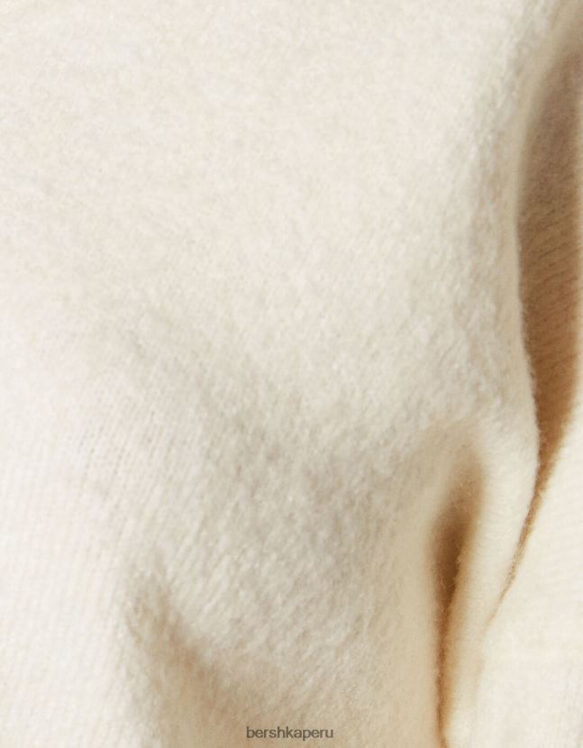 crema Bershka mujer suéter con cuello de polo 806J6B1028
