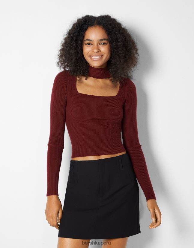 exclusivo Bershka mujer jersey con diseño de gargantilla de tela 806J6B1042