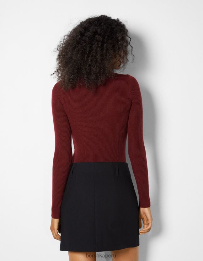 exclusivo Bershka mujer jersey con diseño de gargantilla de tela 806J6B1042