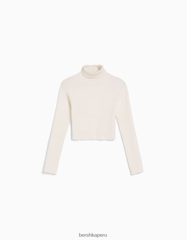 exclusivo Bershka mujer suéter de canalé con cuello alto 806J6B1054
