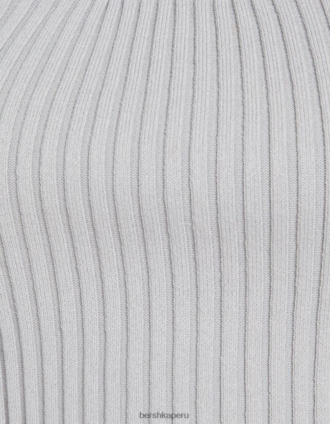 gris Bershka mujer suéter corto con brazo 806J6B993