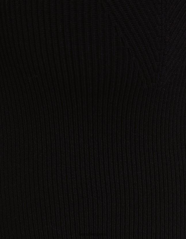 negro Bershka mujer jersey de punto de manga corta con escote corazón 806J6B542