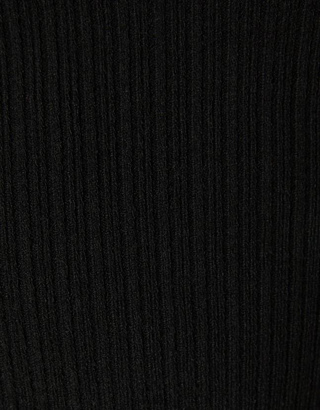 negro Bershka mujer suéter de canalé con cuello alto 806J6B1055