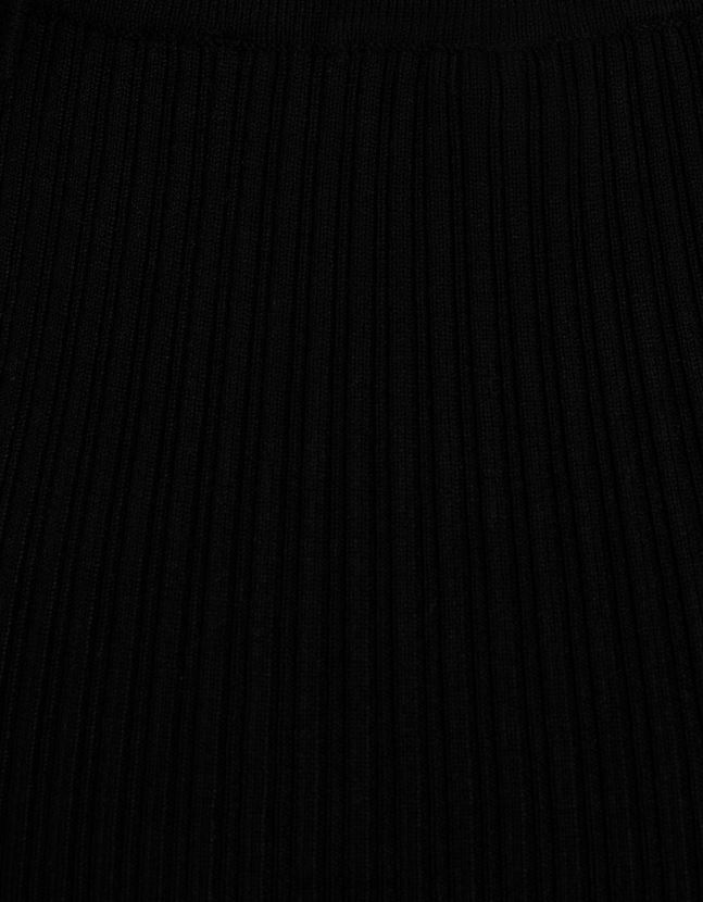 negro Bershka mujer suéter de canalé de manga corta con espalda abierta 806J6B305