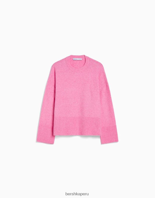 rosa Bershka mujer suéter de gran tamaño 806J6B1011