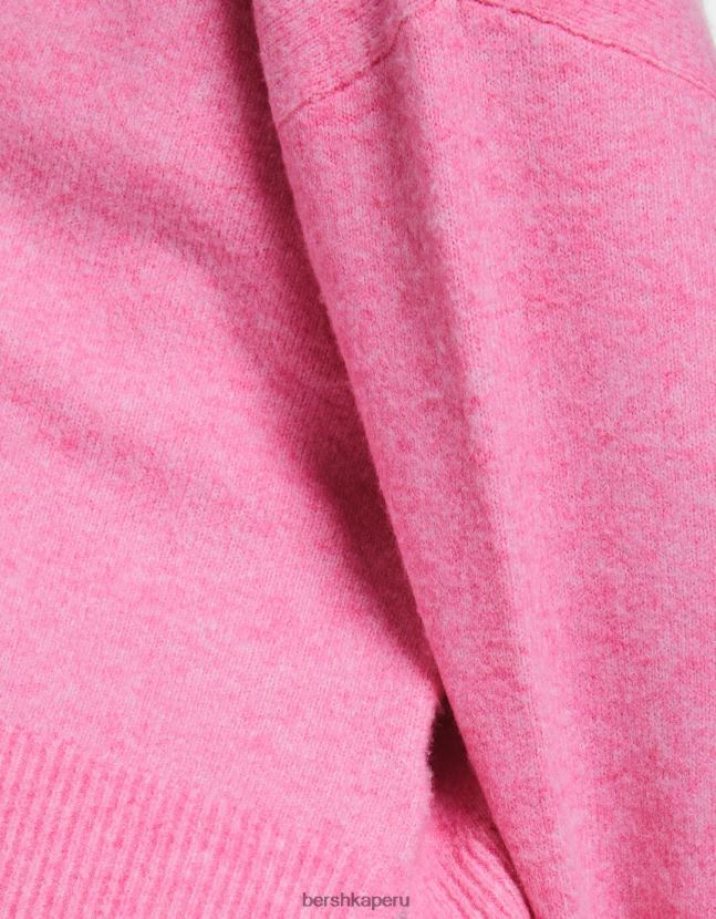 rosa Bershka mujer suéter de gran tamaño 806J6B1011