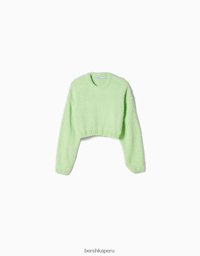 verde Bershka mujer suéter texturizado de chenilla 806J6B1068