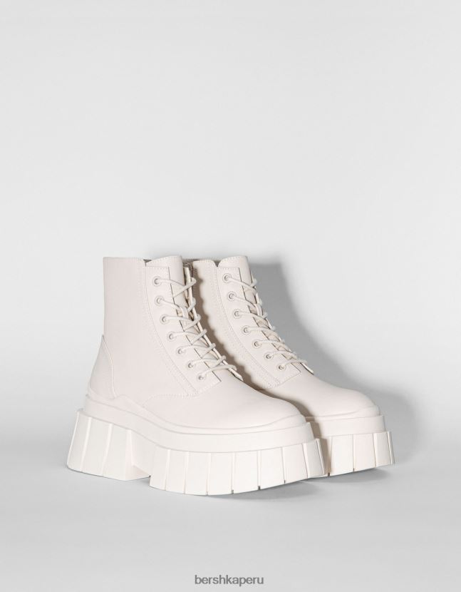 crudo Bershka mujer botas de plataforma con cordones y suela texturizada 806J6B2315
