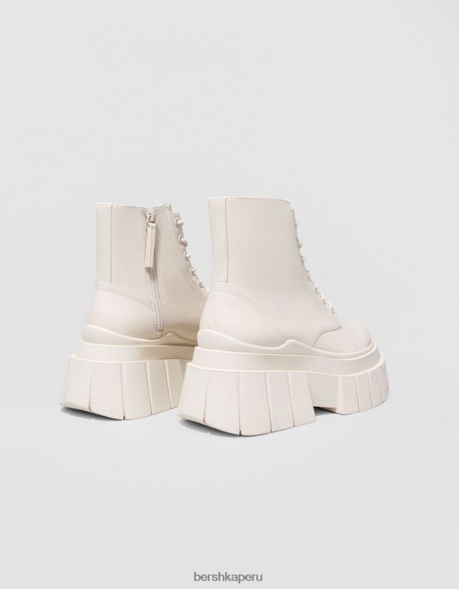 crudo Bershka mujer botas de plataforma con cordones y suela texturizada 806J6B2315
