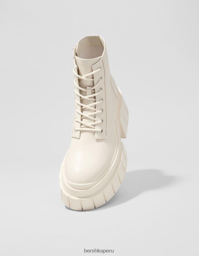 crudo Bershka mujer botas de plataforma con cordones y suela texturizada 806J6B2315