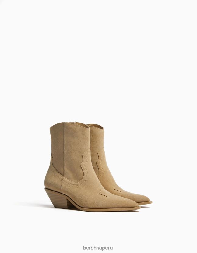 arena Bershka mujer botines cowboy de piel con tacón 806J6B1854