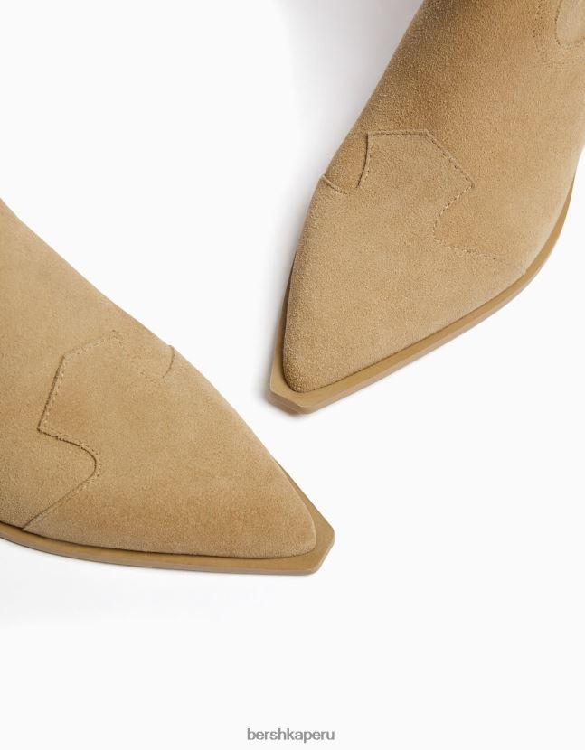 arena Bershka mujer botines cowboy de piel con tacón 806J6B2303