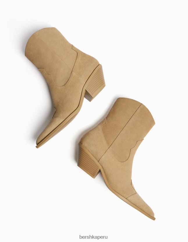 arena Bershka mujer botines cowboy de piel con tacón 806J6B2303