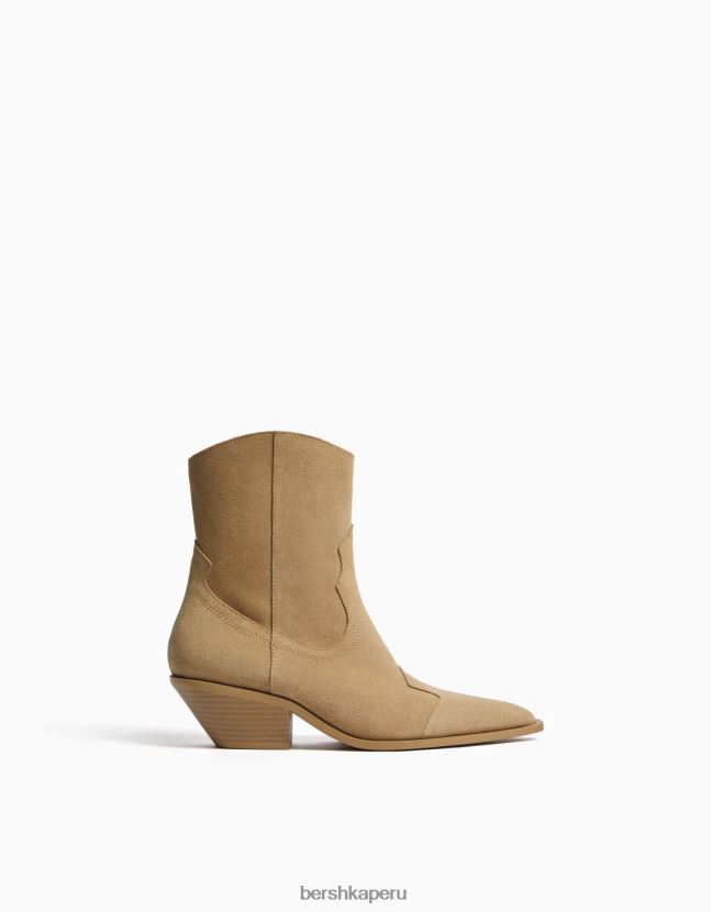 arena Bershka mujer botines cowboy de piel con tacón 806J6B2303