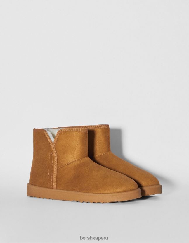 camello Bershka mujer botines con forro de piel sintética 806J6B2306