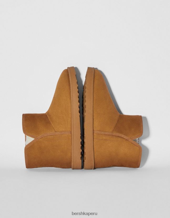 camello Bershka mujer botines con forro de piel sintética 806J6B2306