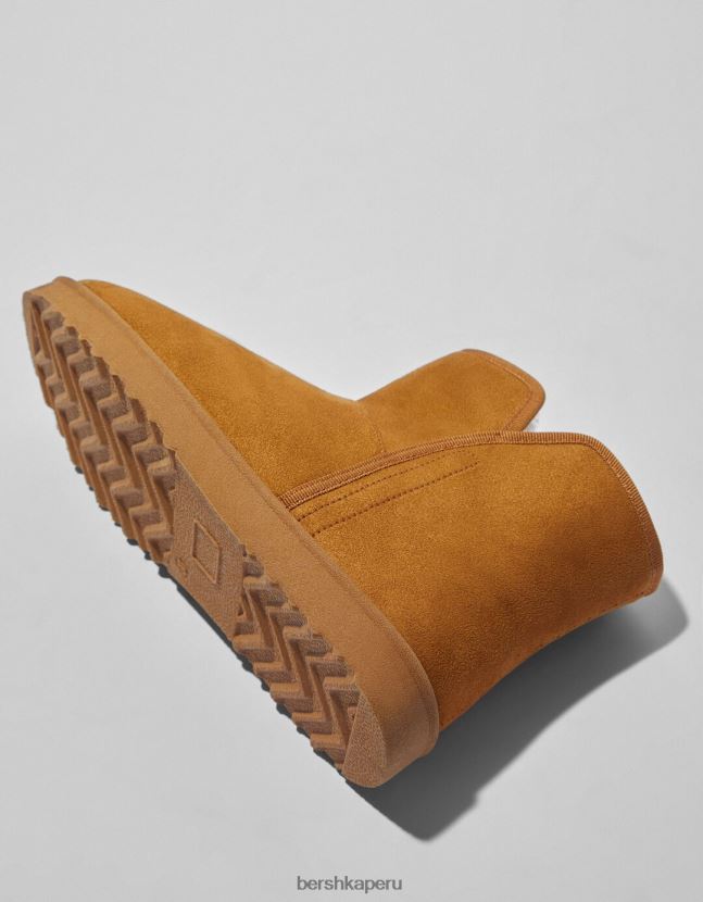 camello Bershka mujer botines con forro de piel sintética 806J6B2306