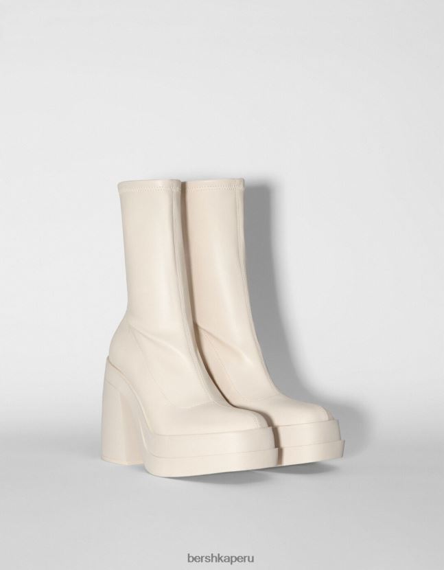 crudo Bershka mujer botines ajustados con plataforma y tacón alto 806J6B2293