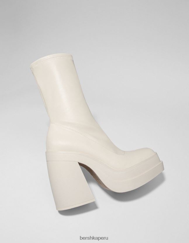 crudo Bershka mujer botines ajustados con plataforma y tacón alto 806J6B2293