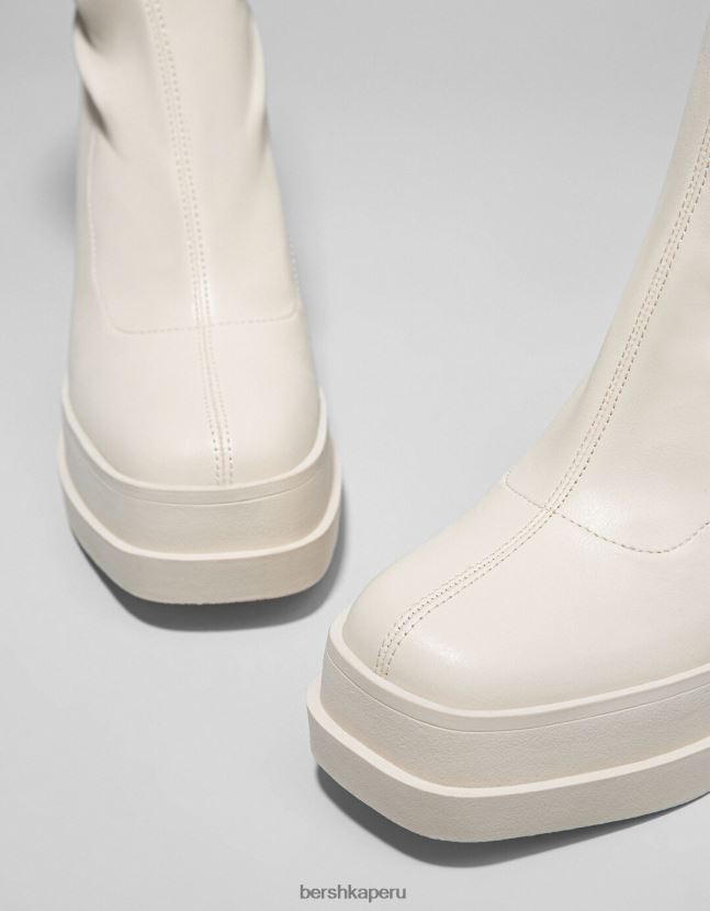 crudo Bershka mujer botines ajustados con plataforma y tacón alto 806J6B2293