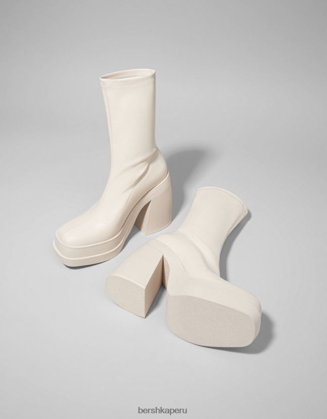 crudo Bershka mujer botines ajustados con plataforma y tacón alto 806J6B2293