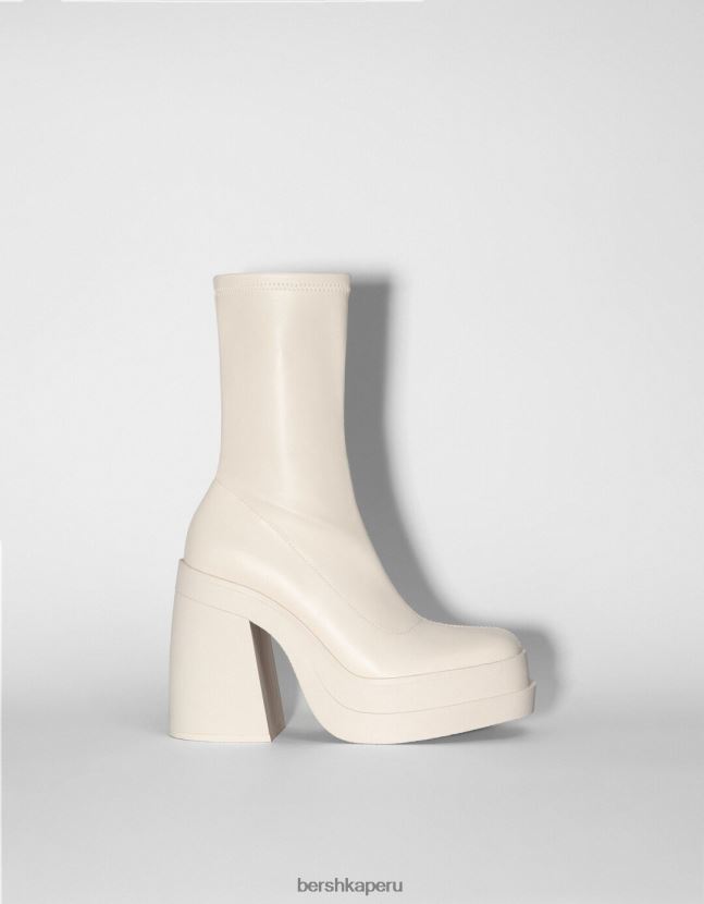 crudo Bershka mujer botines ajustados con plataforma y tacón alto 806J6B2293