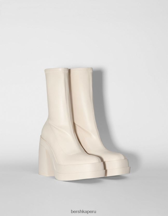 crudo Bershka mujer botines ajustados con plataforma y tacón alto 806J6B2296