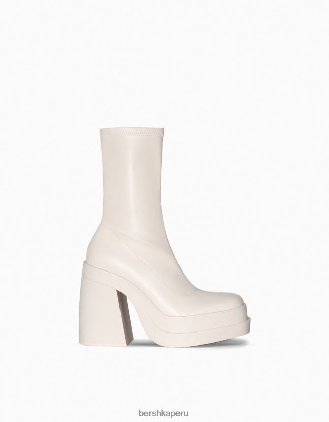 crudo Bershka mujer botines ajustados con plataforma y tacón alto 806J6B2296