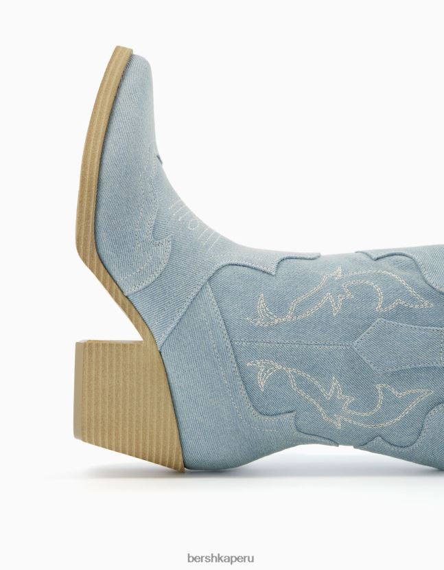 exclusivo Bershka mujer botines vaqueros con tacón cowboy 806J6B1825