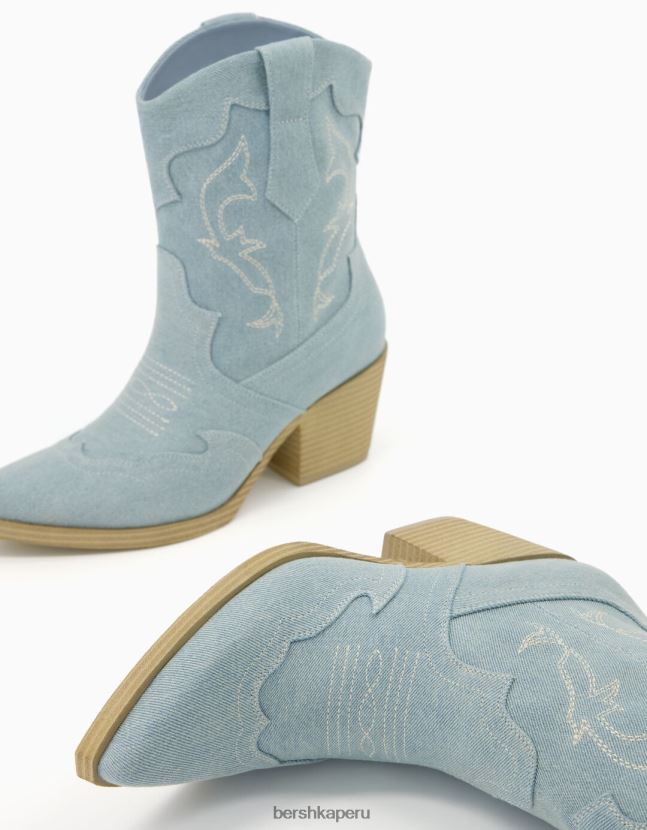exclusivo Bershka mujer botines vaqueros con tacón cowboy 806J6B1825