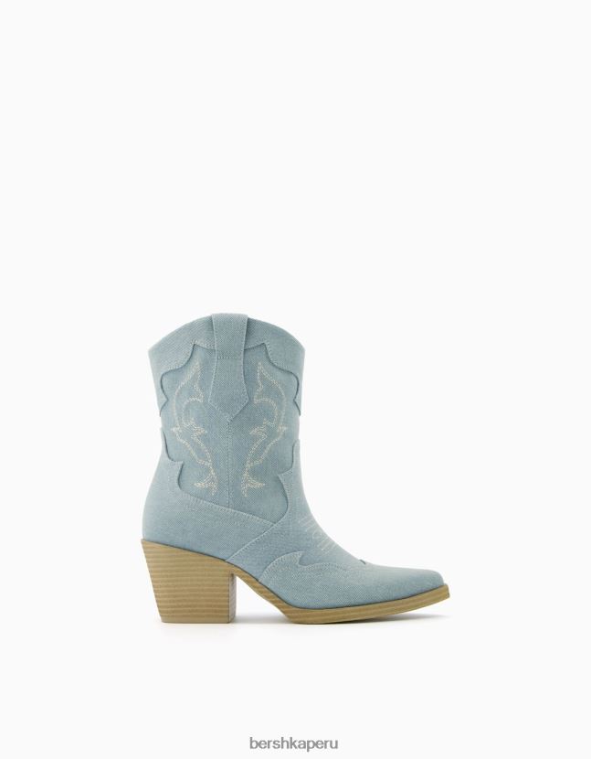 exclusivo Bershka mujer botines vaqueros con tacón cowboy 806J6B1825