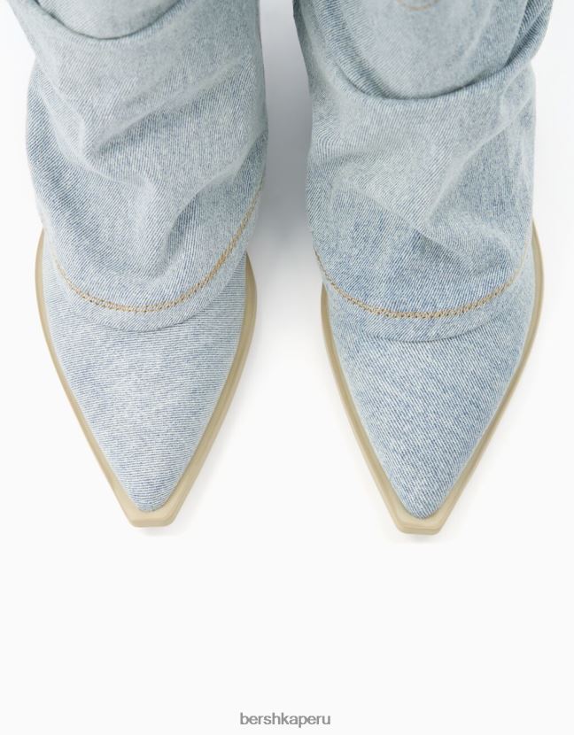 lavado azul Bershka mujer botines vaqueros vaqueros con flecos 806J6B1833
