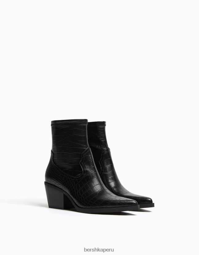 negro Bershka mujer botas cowboy con estampado animal grabado 806J6B2302