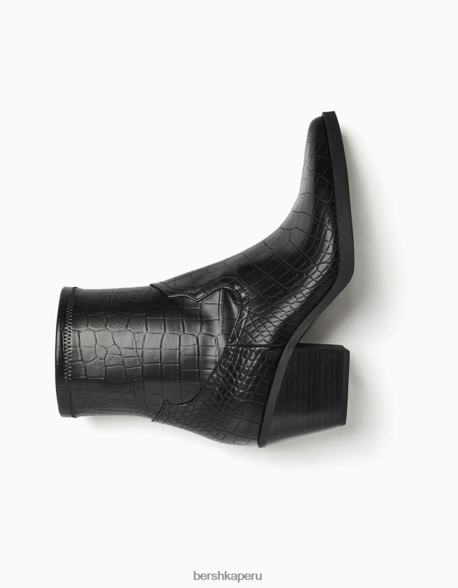 negro Bershka mujer botas cowboy con estampado animal grabado 806J6B2313