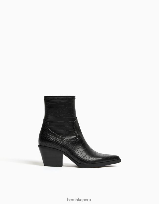 negro Bershka mujer botas cowboy con estampado animal grabado 806J6B2313