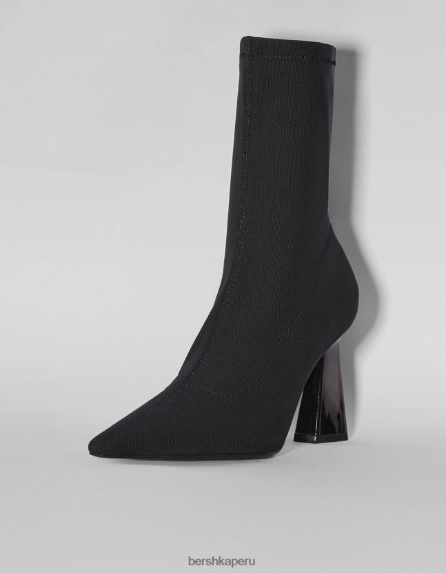 negro Bershka mujer botines ajustados con tacón metalizado 806J6B2325