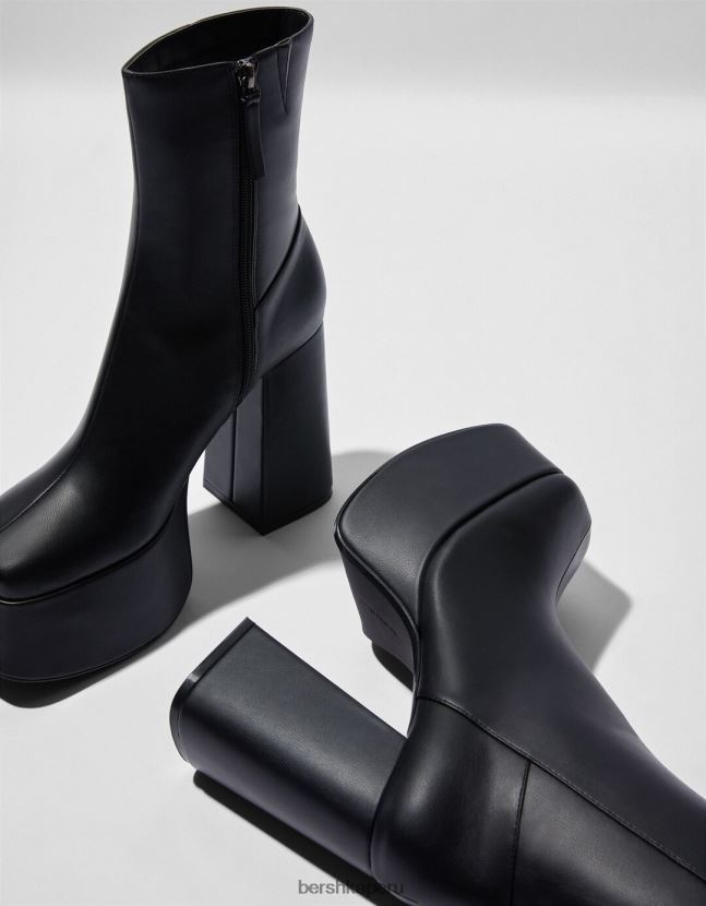 negro Bershka mujer botines tacón plataforma xl 806J6B2297
