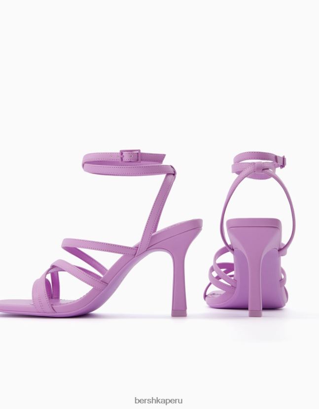 Violeta Bershka mujer sandalias de tiras con tiras en el tobillo 806J6B2196