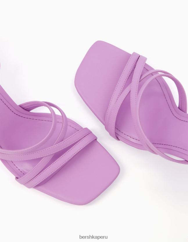 Violeta Bershka mujer sandalias de tiras con tiras en el tobillo 806J6B2196