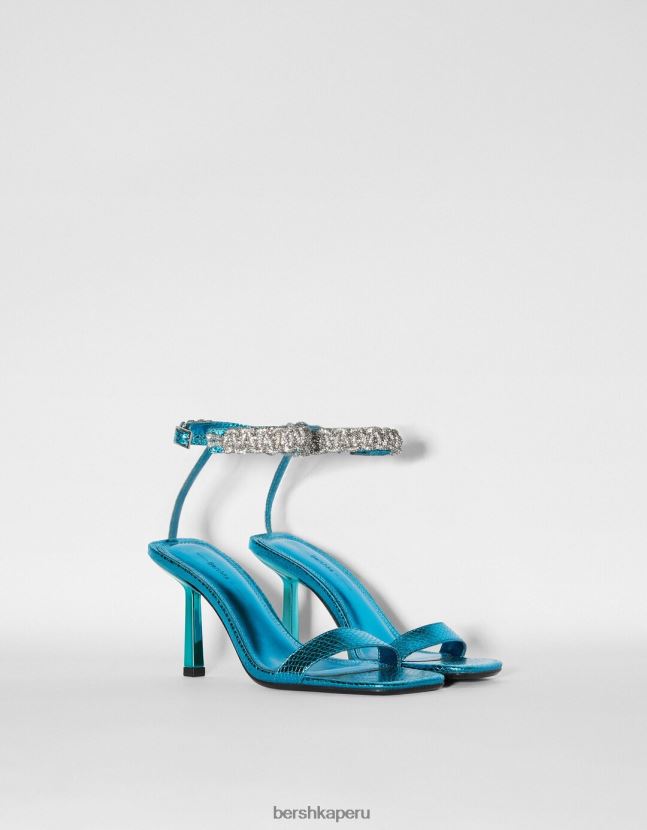 azul Bershka mujer sandalias con correa en el tobillo y tacón alto 806J6B2136