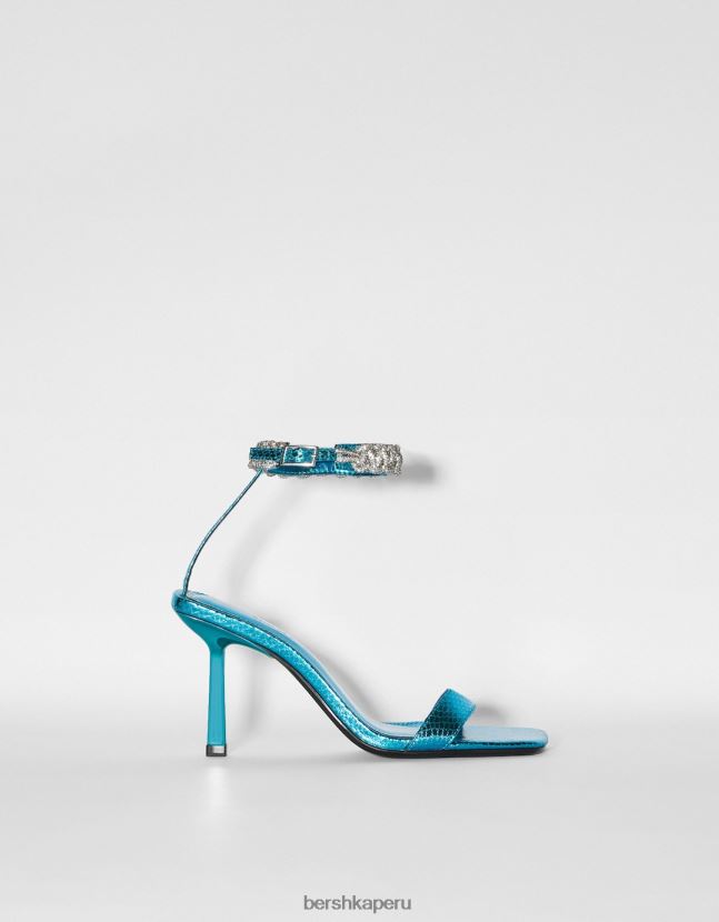 azul Bershka mujer sandalias con correa en el tobillo y tacón alto 806J6B2137