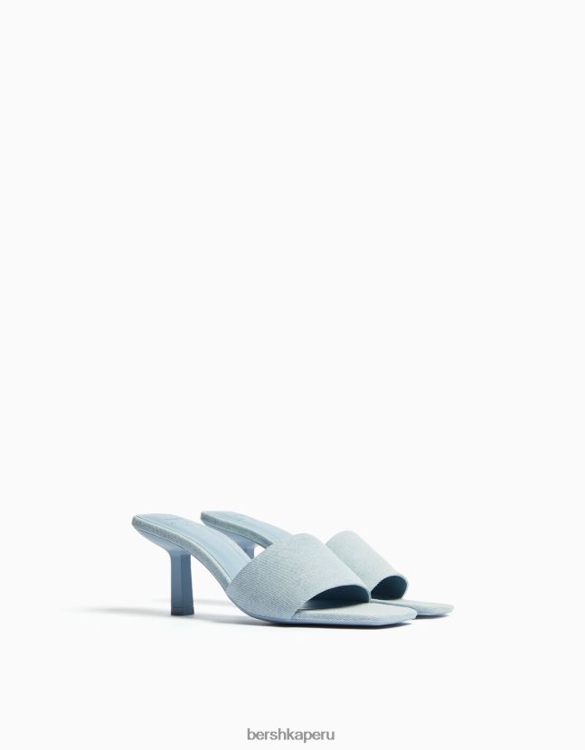 azul Bershka mujer sandalias de mezclilla con tacón alto 806J6B1842