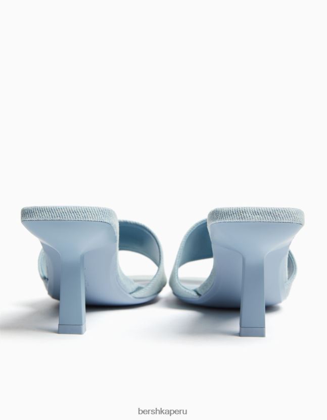 azul Bershka mujer sandalias de mezclilla con tacón alto 806J6B1842