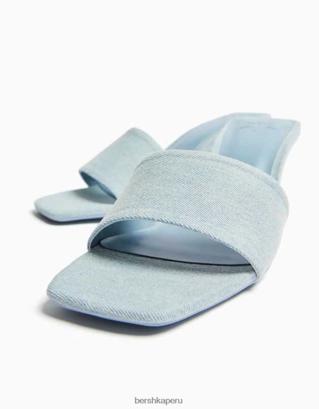 azul Bershka mujer sandalias de mezclilla con tacón alto 806J6B1842