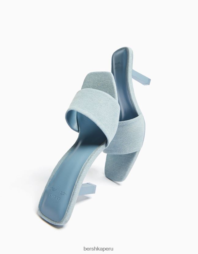 azul Bershka mujer sandalias de mezclilla con tacón alto 806J6B1842
