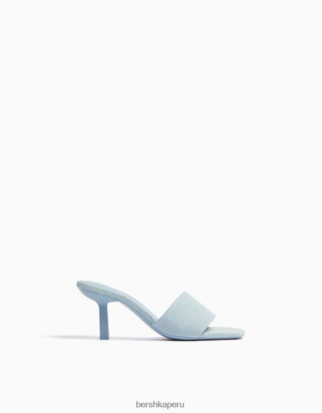 azul Bershka mujer sandalias de mezclilla con tacón alto 806J6B1842