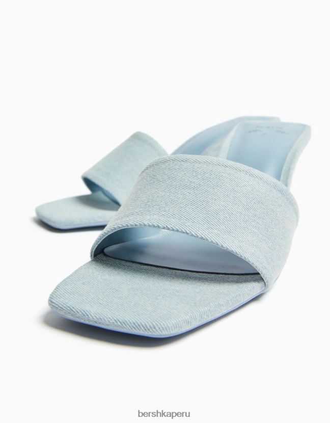 azul Bershka mujer sandalias de mezclilla con tacón alto 806J6B1956
