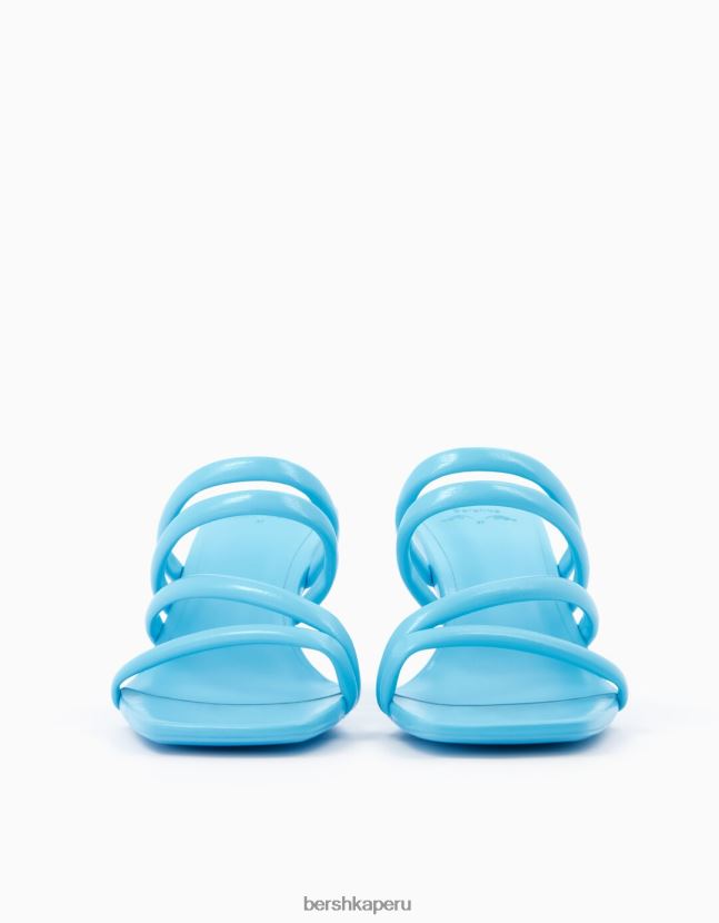 azul Bershka mujer sandalias de tacón con tiras tubulares 806J6B2195